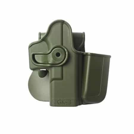 IMI-Z1023 - Polymer Retention Holster with Integrated Magazine Pouch for Glock 17/19/22/23/28/31/32/36 Gen 4 Compatible