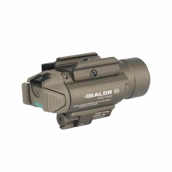 Olight Baldr Pro Lighting Tool with Green Laser & White LED for Picatinny/Glock Rail (Max Output of 1350 Lumens)