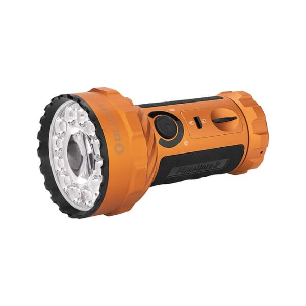 Olight Marauder 2 USB-C charging Flashlight with 12 LEDs circle & large LED in center Creating Max 14,000-lumens