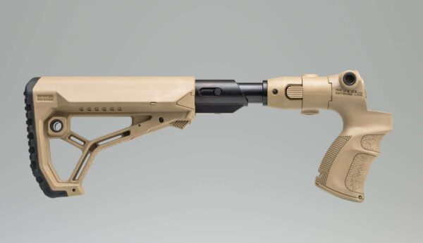 FAB Defense Mossberg 500 Buttstock that is Folding and Collapsible With Shock Absorber And Pistol Grip - AGMF500-FKSB