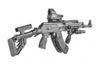Fab Defense MILLED AK (Polymer hinge) Tactical Folding Buttstock with Cheek Piece - UAS-AKMIL P