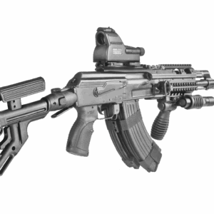 Fab Defense MILLED AK (Polymer hinge) Tactical Folding Buttstock with Cheek Piece - UAS-AKMIL P