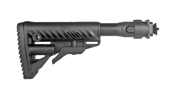 Fab Defense M4 Folding Collapsible Buttstock w/ Shock Absorbing Buffer Tube for Milled AK (Polymer Hinge) - M4 AKMIL P SB