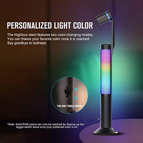 Olight Nightour 60 Lumens Rechargeable LED Table Lamp with Convertible Color Light