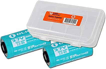 Olight 550mAh 16C05-10C Rechargeable Battery for Olight S1R II (1000 lumens Version), Perun Mini or Baton3 Flashlight