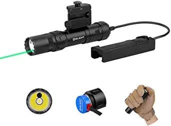 Olight Odin GL Mini 1000 Lumens Picatinny Rail Mounted Rechargeable Tactical Flashlight with Green Beam and White LED Combo
