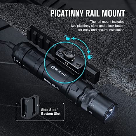 Olight Odin GL Mini 1000 Lumens Picatinny Rail Mounted Rechargeable Tactical Flashlight with Green Beam and White LED Combo