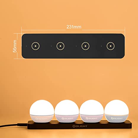 Olight Omino Extension Socket with Four Magnetic Charging Ports, Portable Magnetic Chargers for Flashlight Compatible with Most Olight Rechargeable Flashlights
